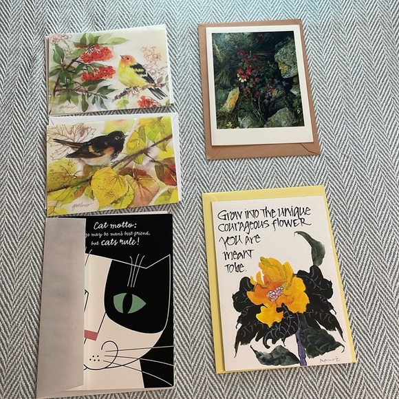 Other - 5 Unique Cards with Envelopes. Blank Inside.